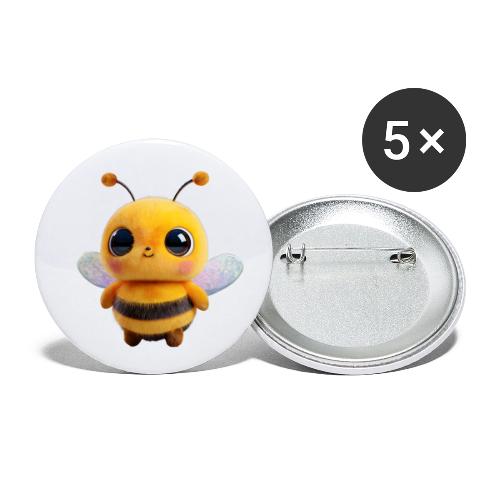 Sweet Cartoon Baby Bee with Innocent Eyes - Buttons small 1'' (5-pack)