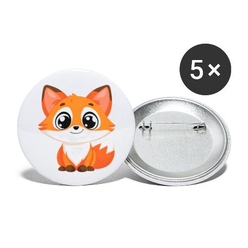 Adorable Cartoon Fox with Big Innocent Eyes - Buttons small 1'' (5-pack)