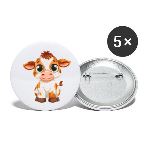 Cute Cartoon Baby Calf with Bright Innocent Eyes - Buttons small 1'' (5-pack)