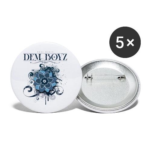 Flower Splash Blues - Buttons small 1'' (5-pack)