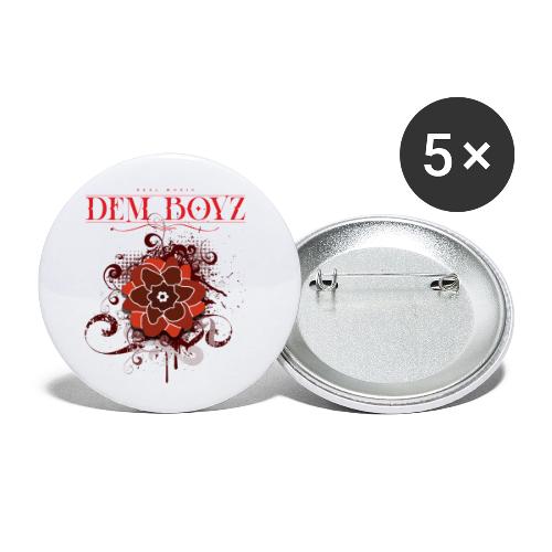 Flower Splash Reds - Buttons small 1'' (5-pack)