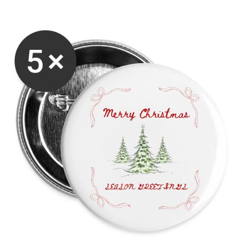 Beautiful Green Christmas Tree Graphic - Buttons small 1'' (5-pack)