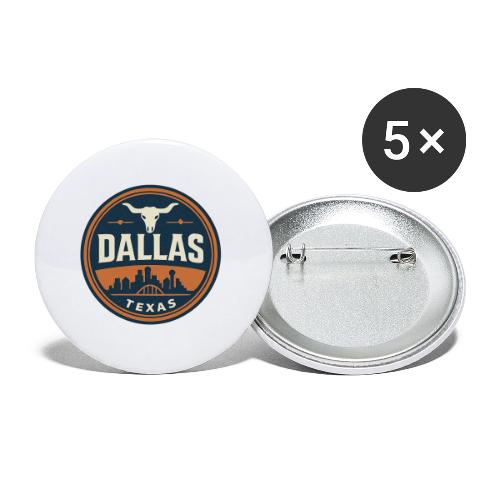 Vintage Dallas Texas Western Skyline Retro Cowboy - Buttons small 1'' (5-pack)