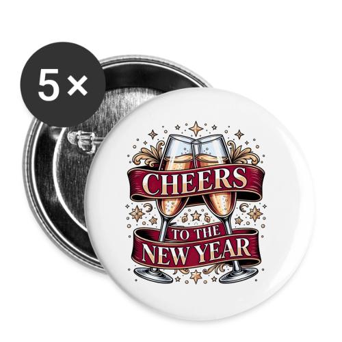 New Year's Champagne T-Shirt - Buttons small 1'' (5-pack)