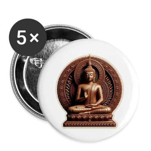 Buddha Statue in meditation and Hand Mudra - Buttons small 1'' (5-pack)