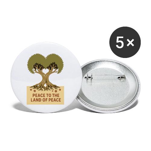 Peace To The Land Of Peace Tree Heart - Buttons small 1'' (5-pack)