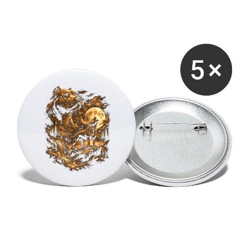 Pit Bull Howling Moon Fantasy Forest Tee - Buttons small 1'' (5-pack)