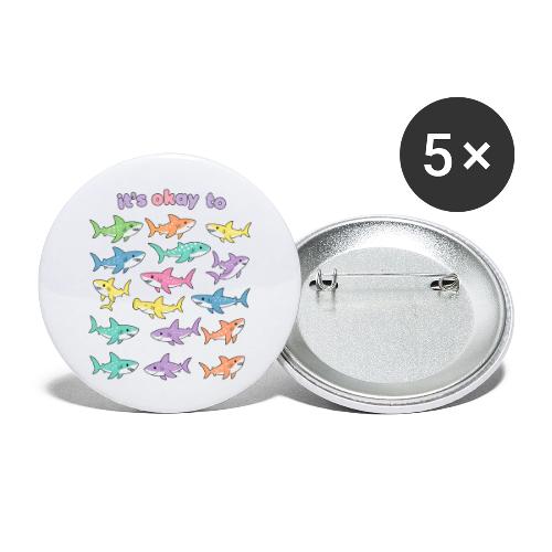 It’s Okay To – Cute Pastel Shark - Buttons small 1'' (5-pack)