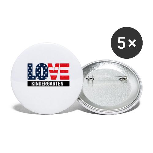 Love Kindergarten Patriotic Graduation - Buttons small 1'' (5-pack)