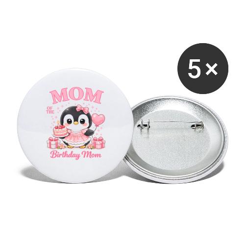 Cute Penguin Birthday Mom Kawaii Cake Balloon Gift - Buttons small 1'' (5-pack)