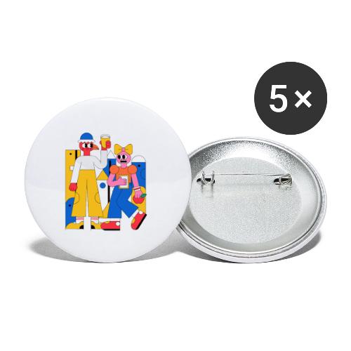 Bold Geometric Duo Pop Art - Buttons small 1'' (5-pack)