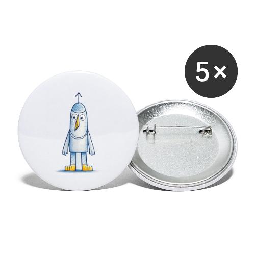 Funny Doodle Bird Character - Buttons small 1'' (5-pack)