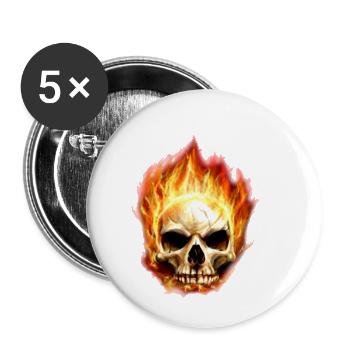 skull of fire - Buttons small 1'' (5-pack) - white
