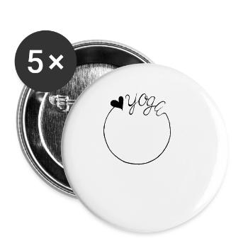 YOGA gift / gift idea YOGI Sanskrit - Buttons small 1'' (5-pack) - white