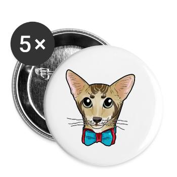 Oriental Shorthair Cat Face Cats Kitty funny gift - Buttons small 1'' (5-pack) - white