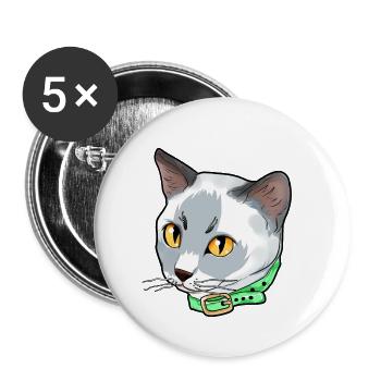 Tonkinese cat Face Cats funny cute white gift - Buttons small 1'' (5-pack) - white