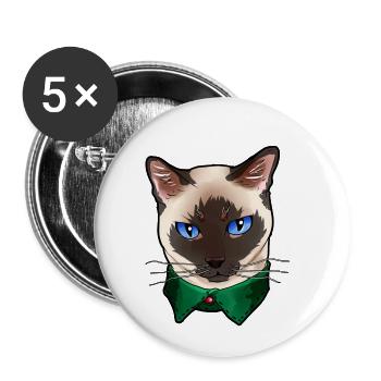 Siamese cat Face Cats Kitty cute love funny gift - Buttons small 1'' (5-pack) - white