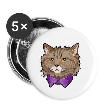 Selkirk Rex Cat Face Cats funny cute sweet - Buttons small 1'' (5-pack) - white