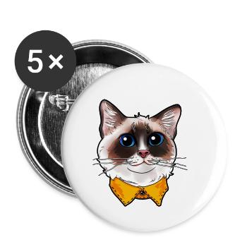 Ragdoll Cat Face Cats funny cute sweet Kitty gift - Buttons small 1'' (5-pack) - white