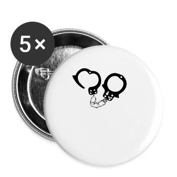Handcuffs & Chains BDSM Bondage Kinky Fetish - Buttons small 1'' (5-pack) - white