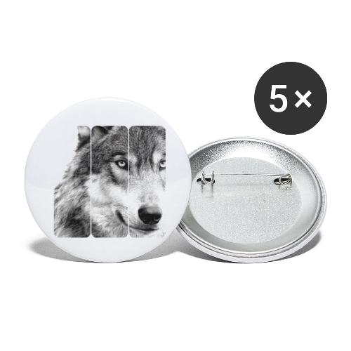 Wolf Face Triptych: Silent Alpha - Buttons small 1'' (5-pack)