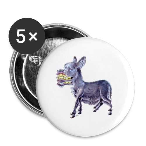 Funny Keep Smiling Donkey - Buttons small 1'' (5-pack)