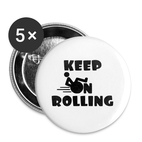 Keep on rolling with your wheelchair * - Buttons small 1'' (5-pack)