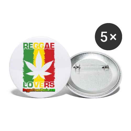 Reggae lovers design featuring cannabis leaf - Buttons small 1'' (5-pack)