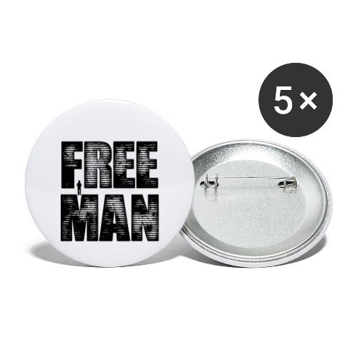 FREE MAN - Black Graphic - Buttons small 1'' (5-pack)