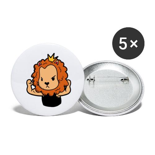 Cute Strong Lion Flexing Muscles - Buttons small 1'' (5-pack)