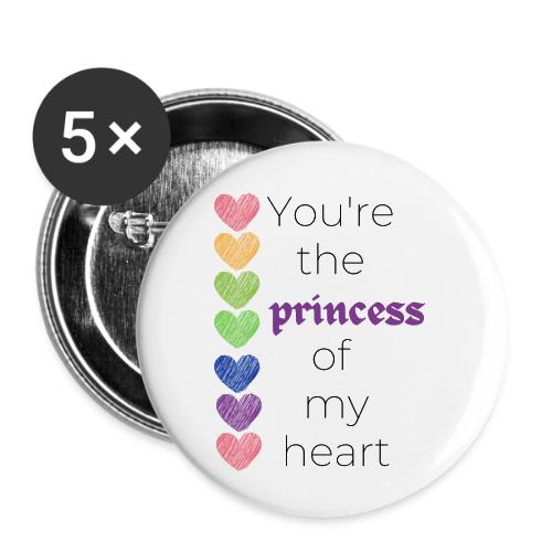 Princess of My Heart (black text) - Buttons small 1'' (5-pack)