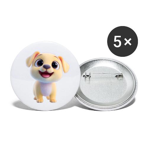 Playful 3D Baby Puppy Looking Up - Buttons small 1'' (5-pack)
