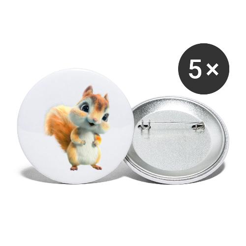 Adorable Cartoon Baby Squirrel Smiling - Buttons small 1'' (5-pack)