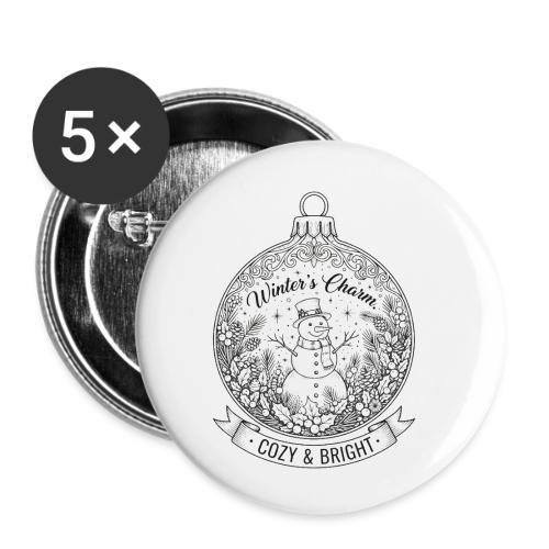 Festive Snowman T-Shirt - Buttons small 1'' (5-pack)
