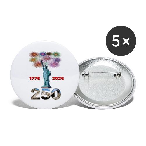 1776 - 2026 | 250 Years USA | Fireworks - Buttons small 1'' (5-pack)