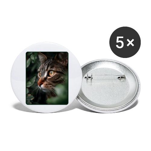 Tabby Cat Jungle Eyes Design - Buttons small 1'' (5-pack)