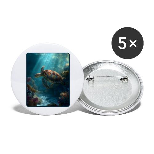 Sea Turtle Coral Reef Design - Buttons small 1'' (5-pack)