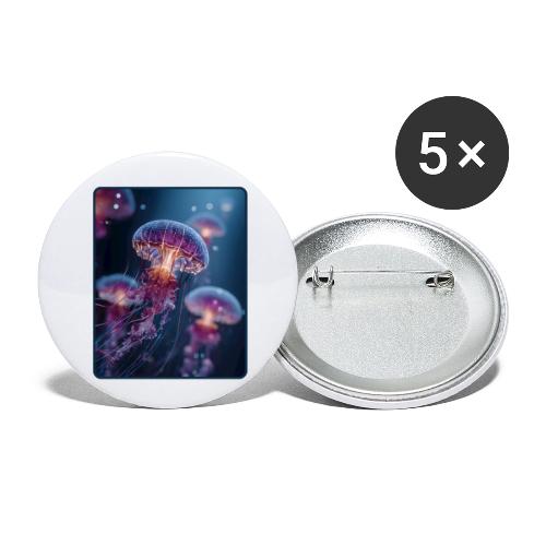 Glowing Jellyfish Deep Sea Design - Buttons small 1'' (5-pack)