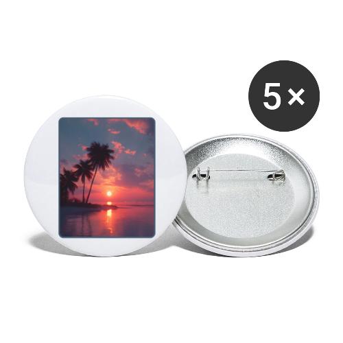 Tropical Sunset Ocean Reflection Design - Buttons small 1'' (5-pack)