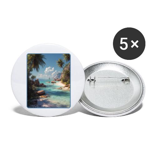 Tropical Island Paradise Ocean Design - Buttons small 1'' (5-pack)