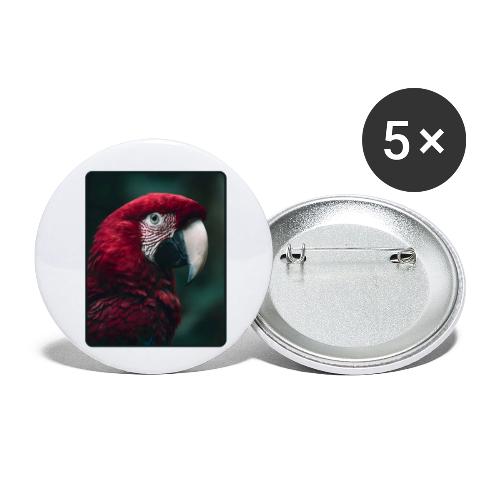 Red Green Macaw Bird Portrait Design - Buttons small 1'' (5-pack)