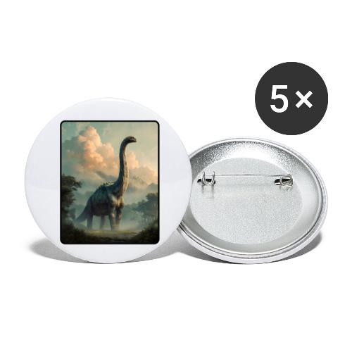 Brachiosaurus Prehistoric Scene Design - Buttons small 1'' (5-pack)