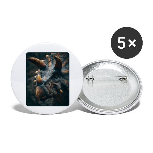 Triceratops Detailed Portrait Design - Buttons small 1'' (5-pack)