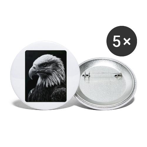 Black White Bald Eagle Design - Buttons small 1'' (5-pack)