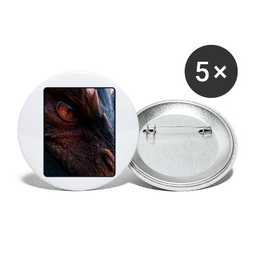 Fierce Ancient Dragon Portrait Design - Buttons small 1'' (5-pack)