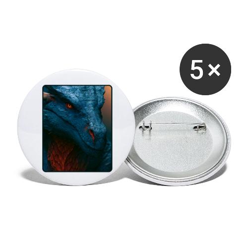 Turquoise Dragon Fire Eye Design - Buttons small 1'' (5-pack)