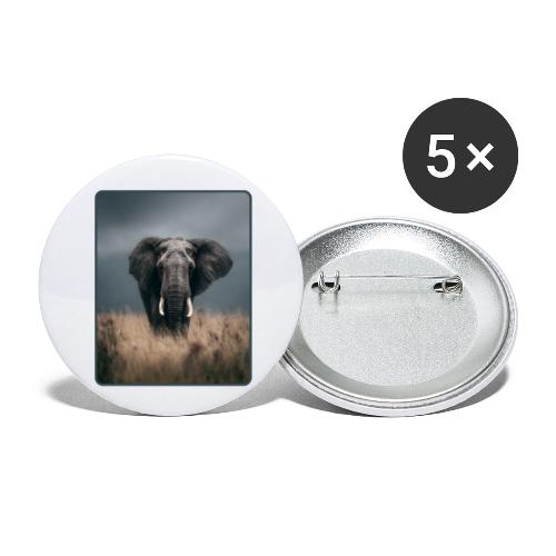 Majestic African Elephant Portrait Design - Buttons small 1'' (5-pack)