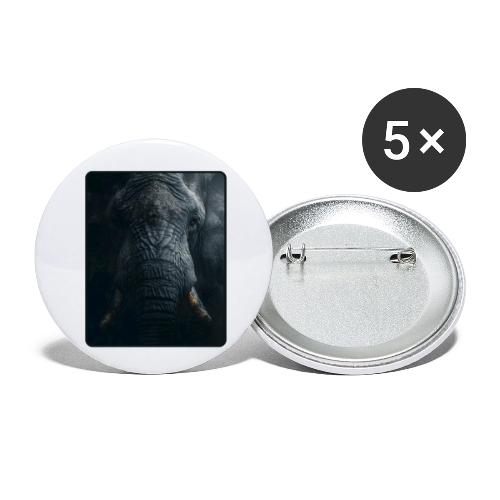 Shadow Elephant Intense Eyes Design - Buttons small 1'' (5-pack)