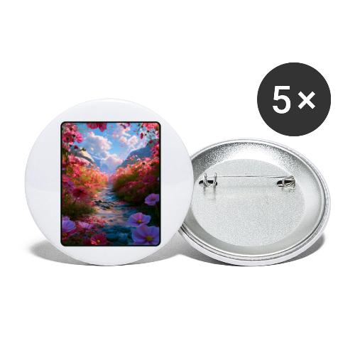 Dreamy Cosmos Valley Landscape Art - Buttons small 1'' (5-pack)