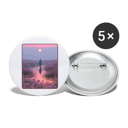 Ethereal Sunset Flower Field Art - Buttons small 1'' (5-pack)